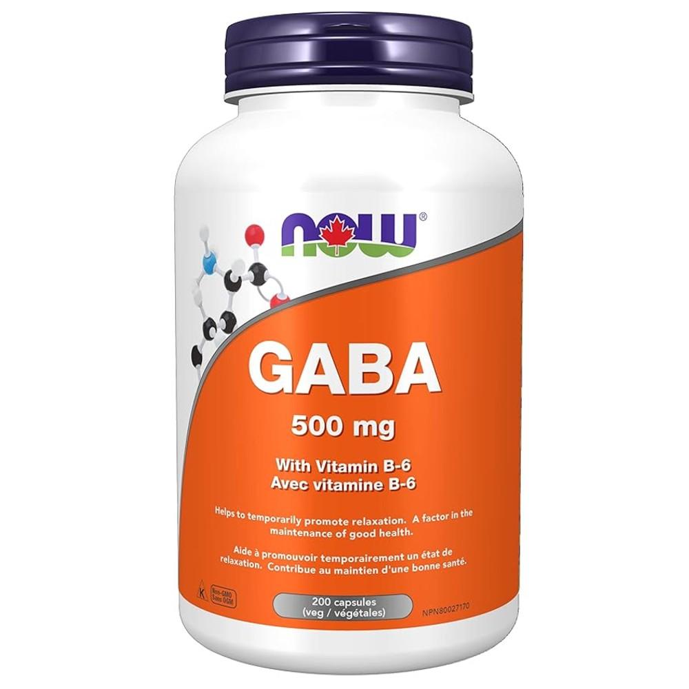 NOW GABA 500 Mg - Vitamin B-6 Avec Vitamine B-6