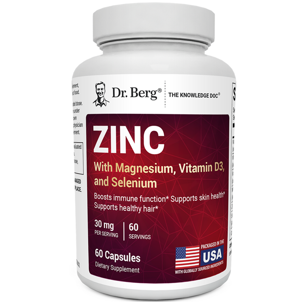Dr Berg Zinc with Magnesium, Vitamin D3, and Selenium – 60 Capsules