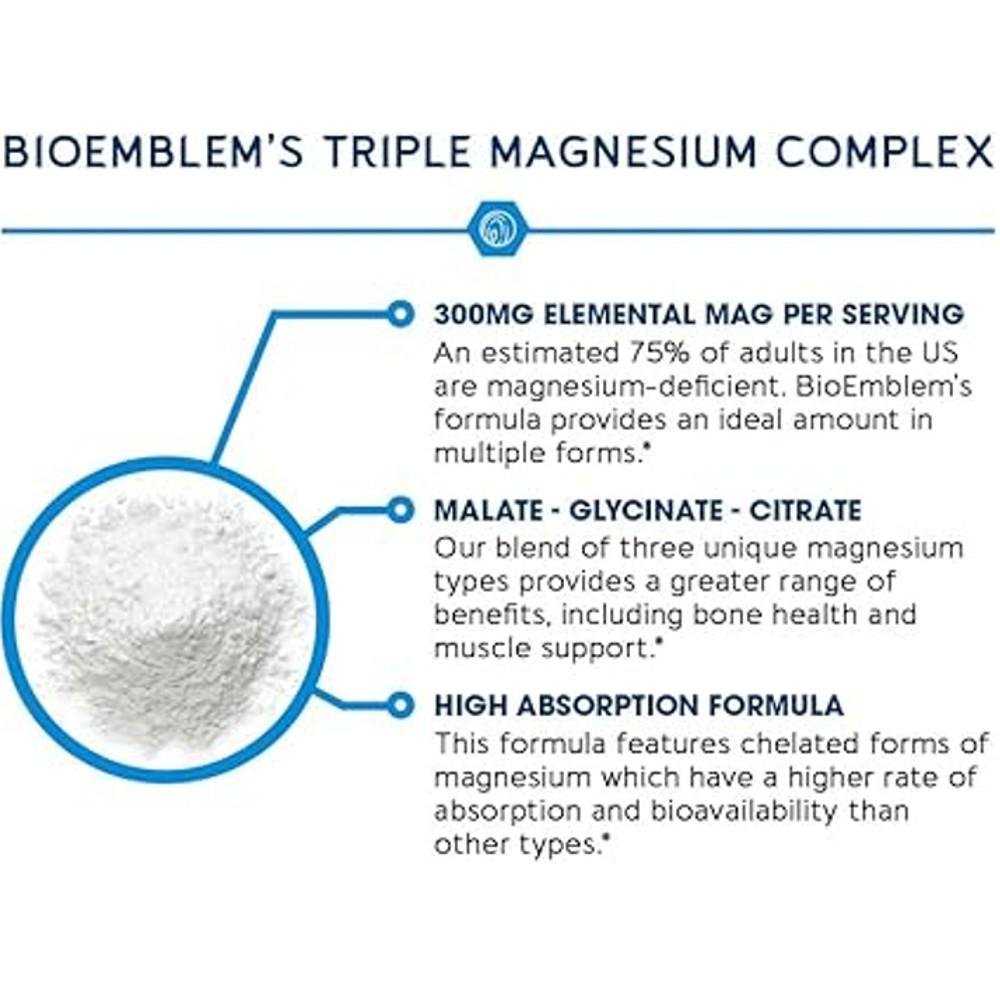 BioEmblem Triple Complex Magnesium - Malate + Glycinate + Citrate thumbnail 3
