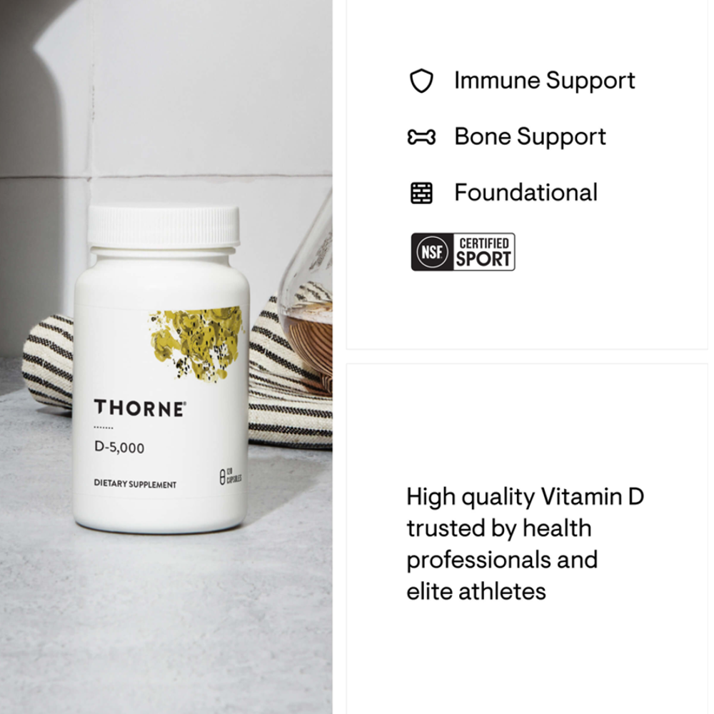 Thorne Vitamin D-5,000 - Nsf Certified for Sport - 60 Capsules thumbnail 11