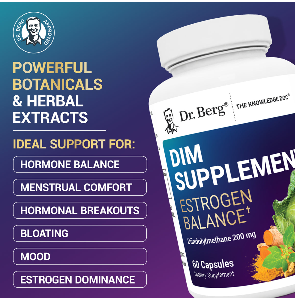 Dr Berg Dim Supplement Estrogen Balance | Hormonal Balance – 60 Capsules thumbnail 3
