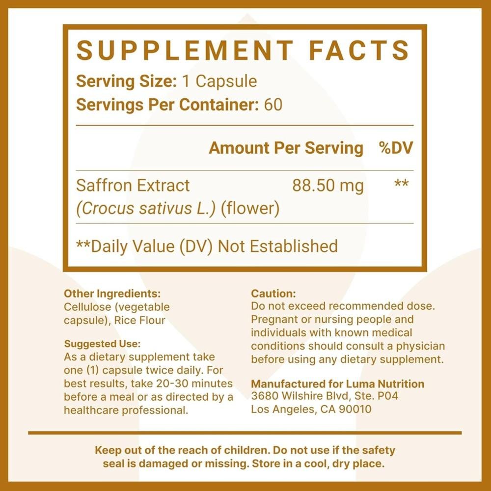 Luma Nutrition Saffron Extract – Mood & Vision Support thumbnail 2