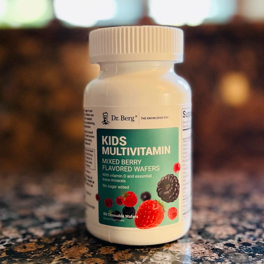Dr Berg Kids Multivitamin No Sugar Added – Mixed Berry Chewable Vitamin – 60 Wafers thumbnail 4