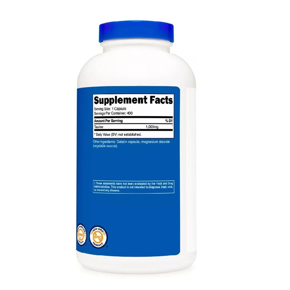 Taurine 1000 mg Capsules by Nutricost thumbnail 3