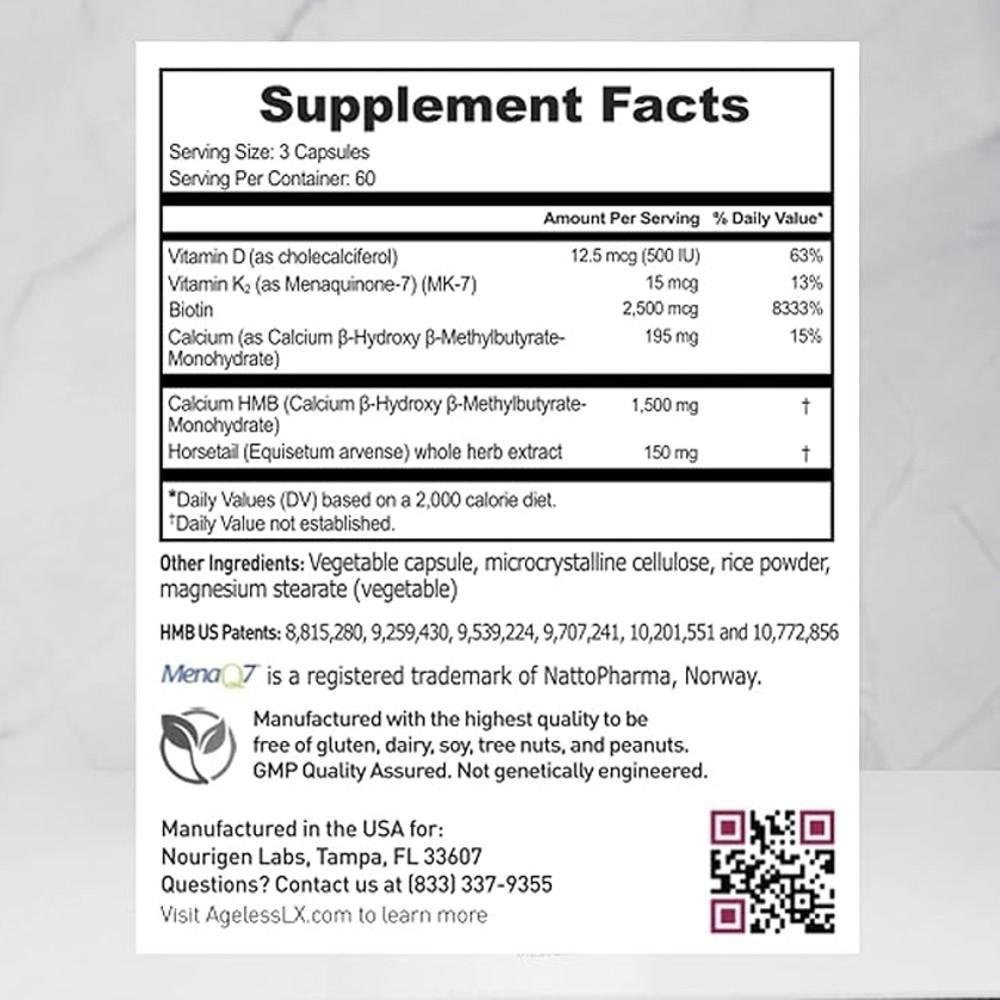 AgelessLX Optimal Anti-Aging Formula with HMB - Collagen Supplements thumbnail 2