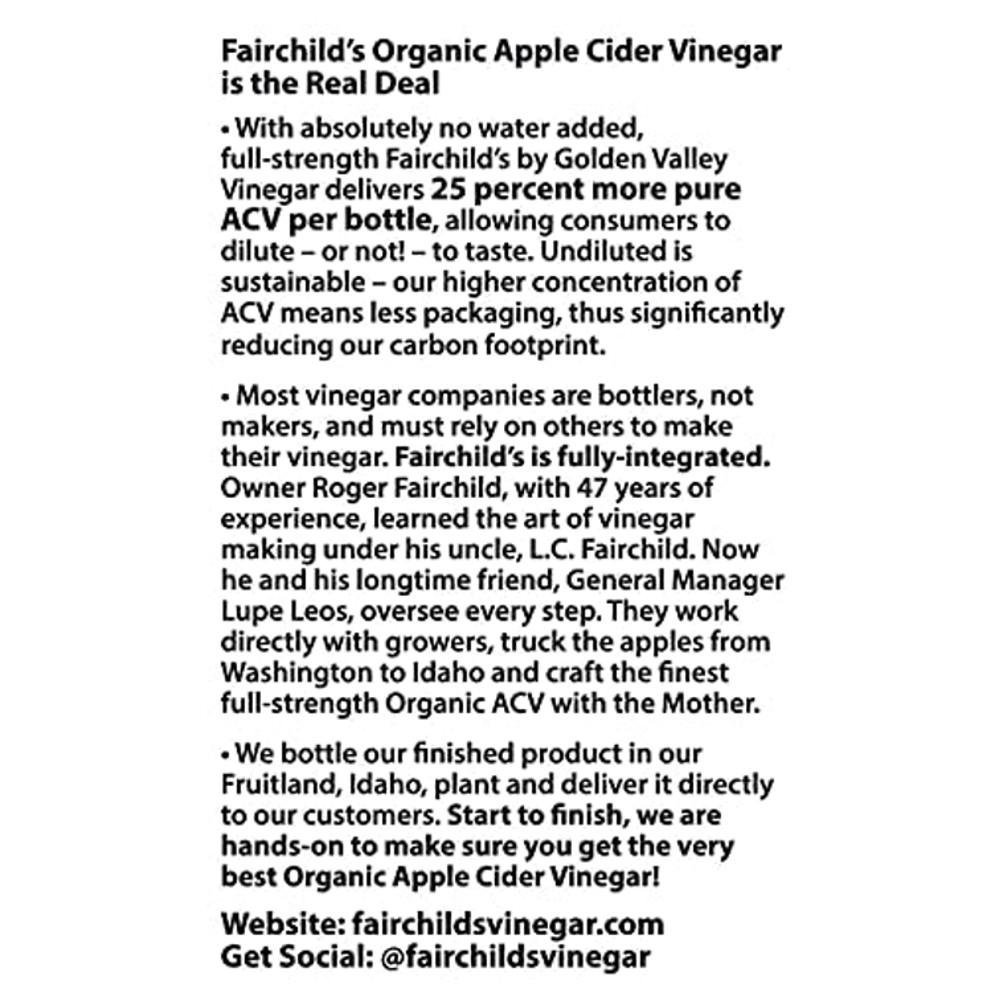 Fairchild's Organic Apple Cider Vinegar thumbnail 3