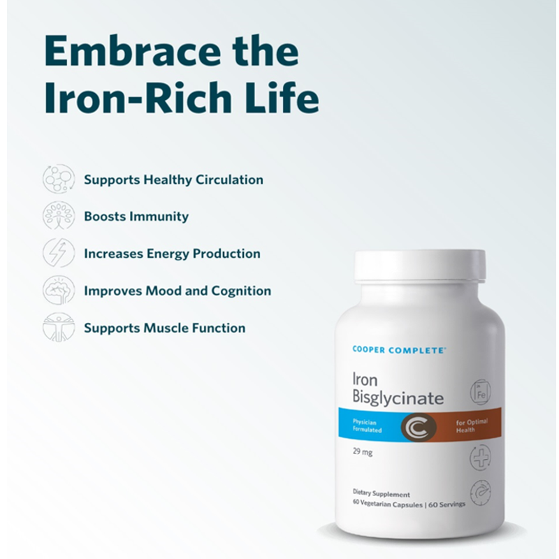 Iron Bisglycinate Cooper Complete 60 Capsules thumbnail 3