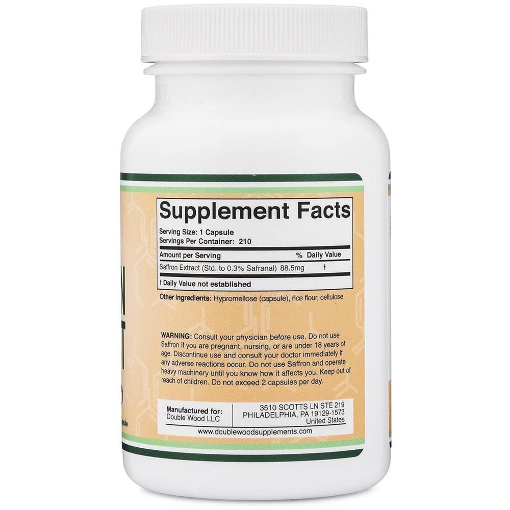 Double Wood Supplements Saffron Extract 88.5mg thumbnail 2