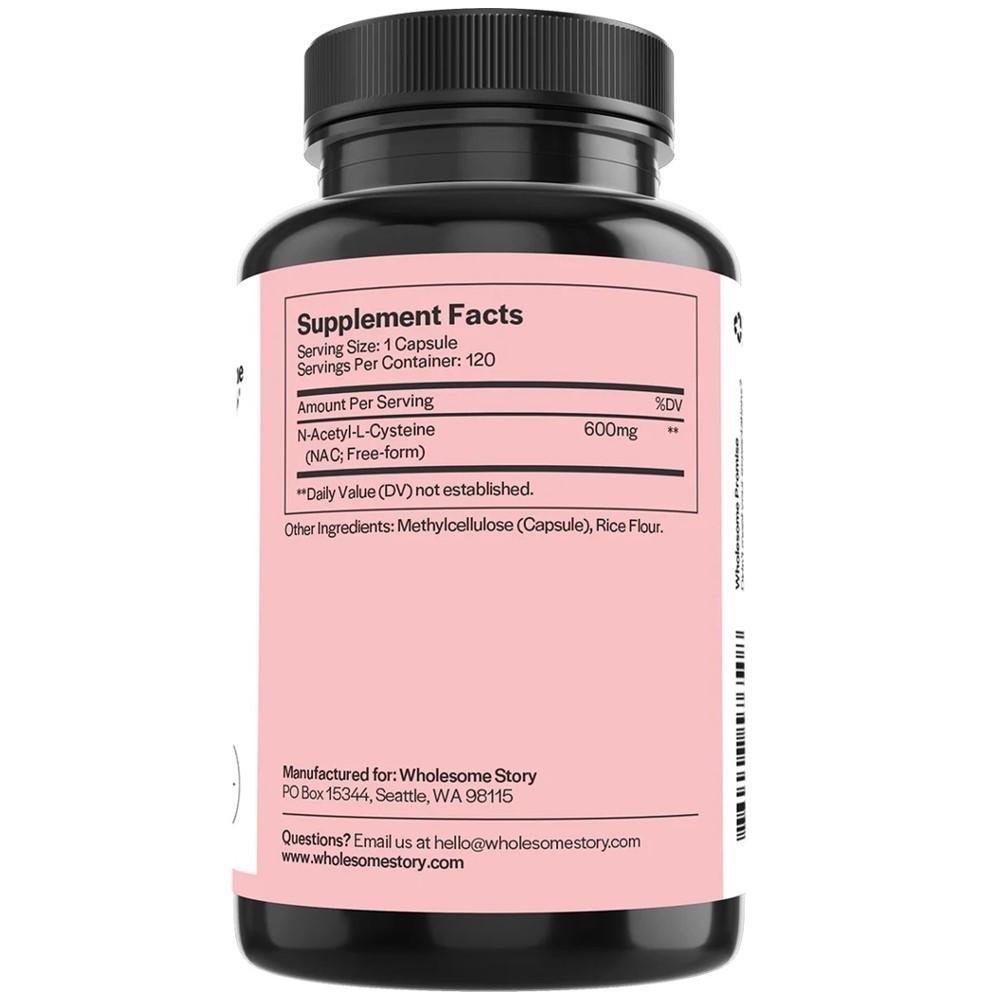 Wholesome Story NAC (n-Acetyl-L-Cysteine) 600mg thumbnail 2