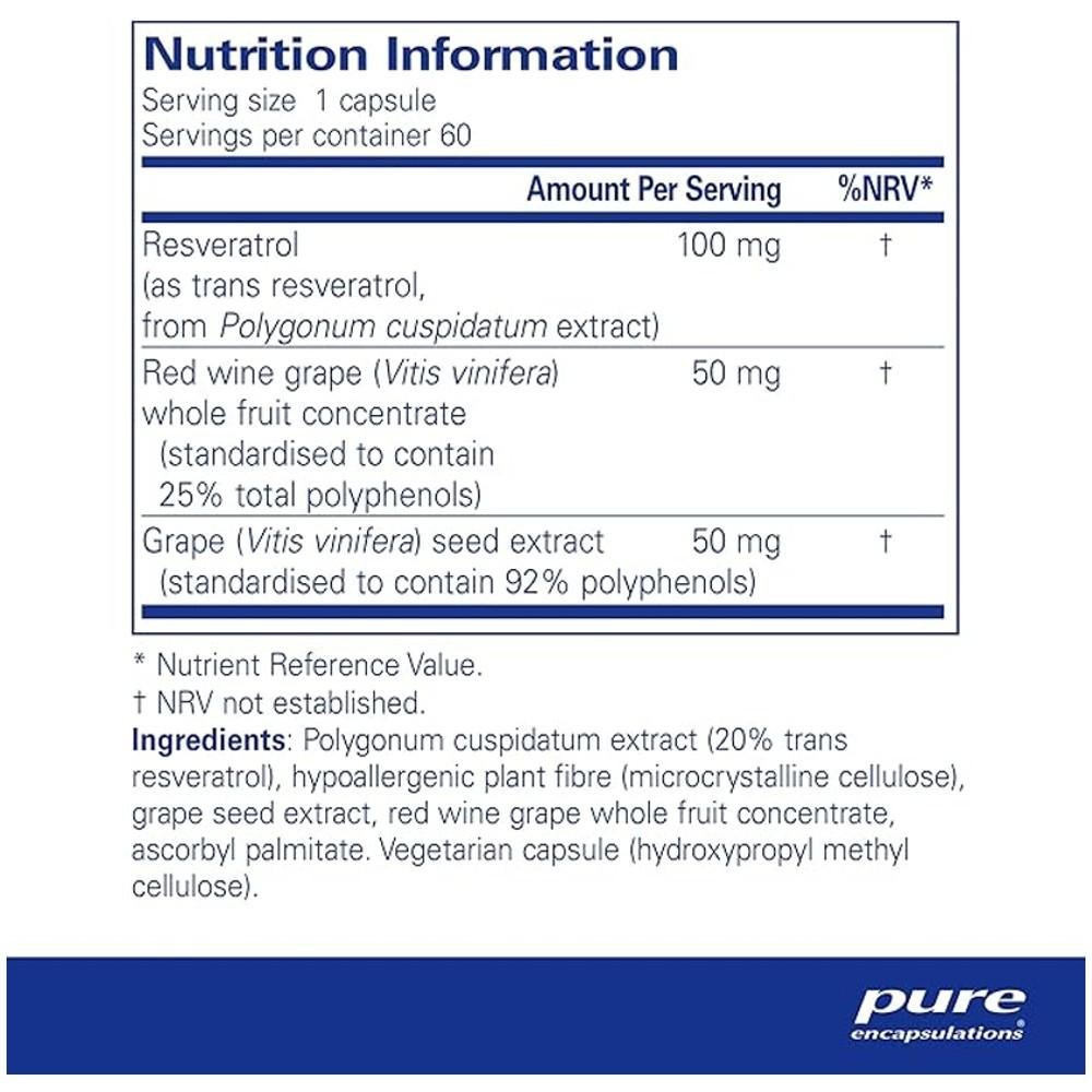 Pure Encapsulations Resveratrol EXTRA – Hypoallergenic thumbnail 2