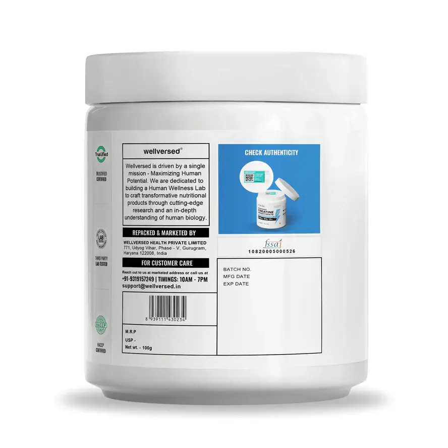 Wellversed Wellcore Micronised Creatine Monohydrate - Muscle Fuel, Unflavored, 100g thumbnail 3