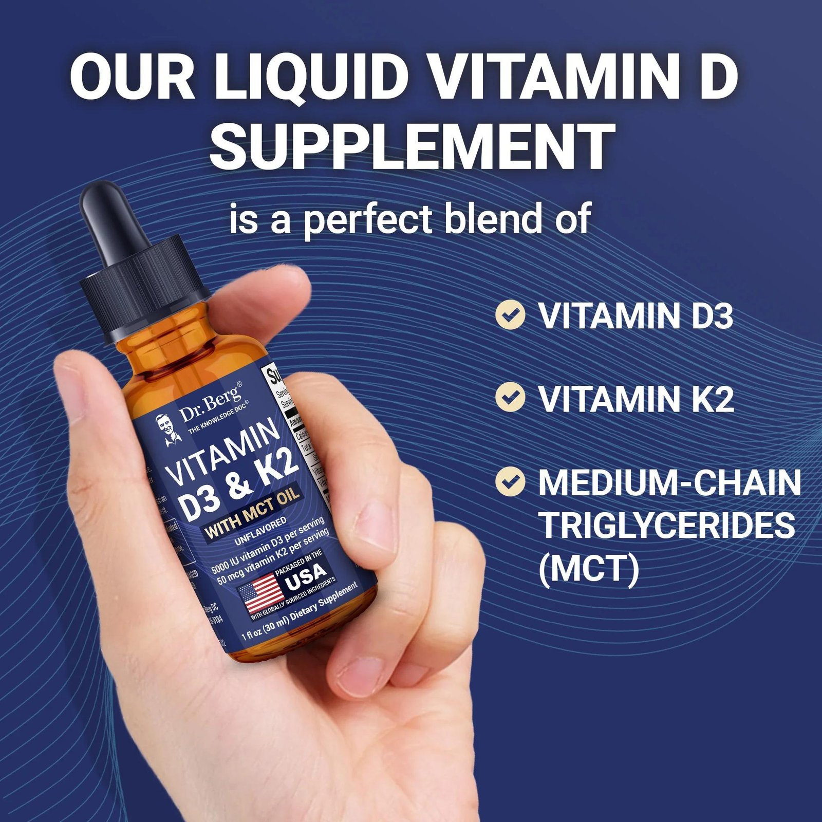Dr Berg Vitamin D3 and K2 Liquid with Mct Oil – 30 Ml thumbnail 6