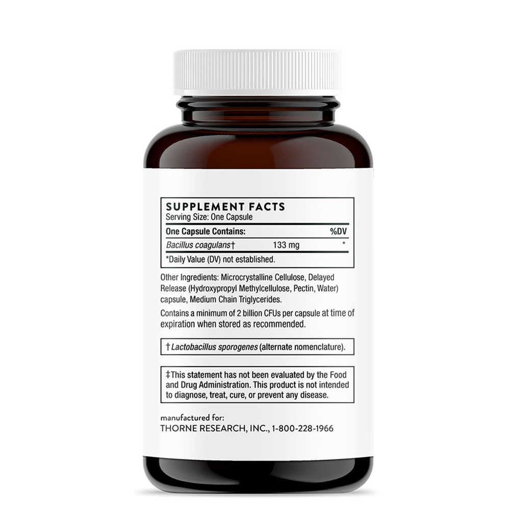 Thorne Bacillus Coagulans - 60 Capsules thumbnail 2