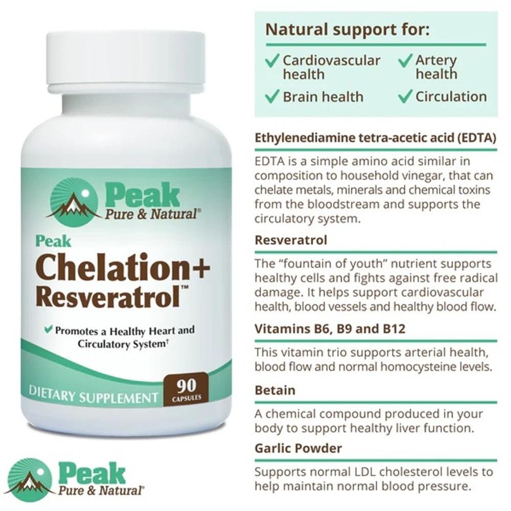 Peak Pure & Natural Peak Chelation + Resveratrol™ thumbnail 2