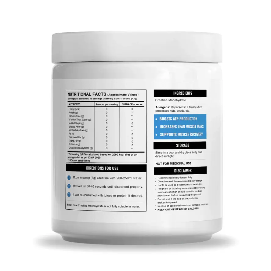Wellversed Wellcore Micronised Creatine Monohydrate - Muscle Fuel, Unflavored, 100g thumbnail 2