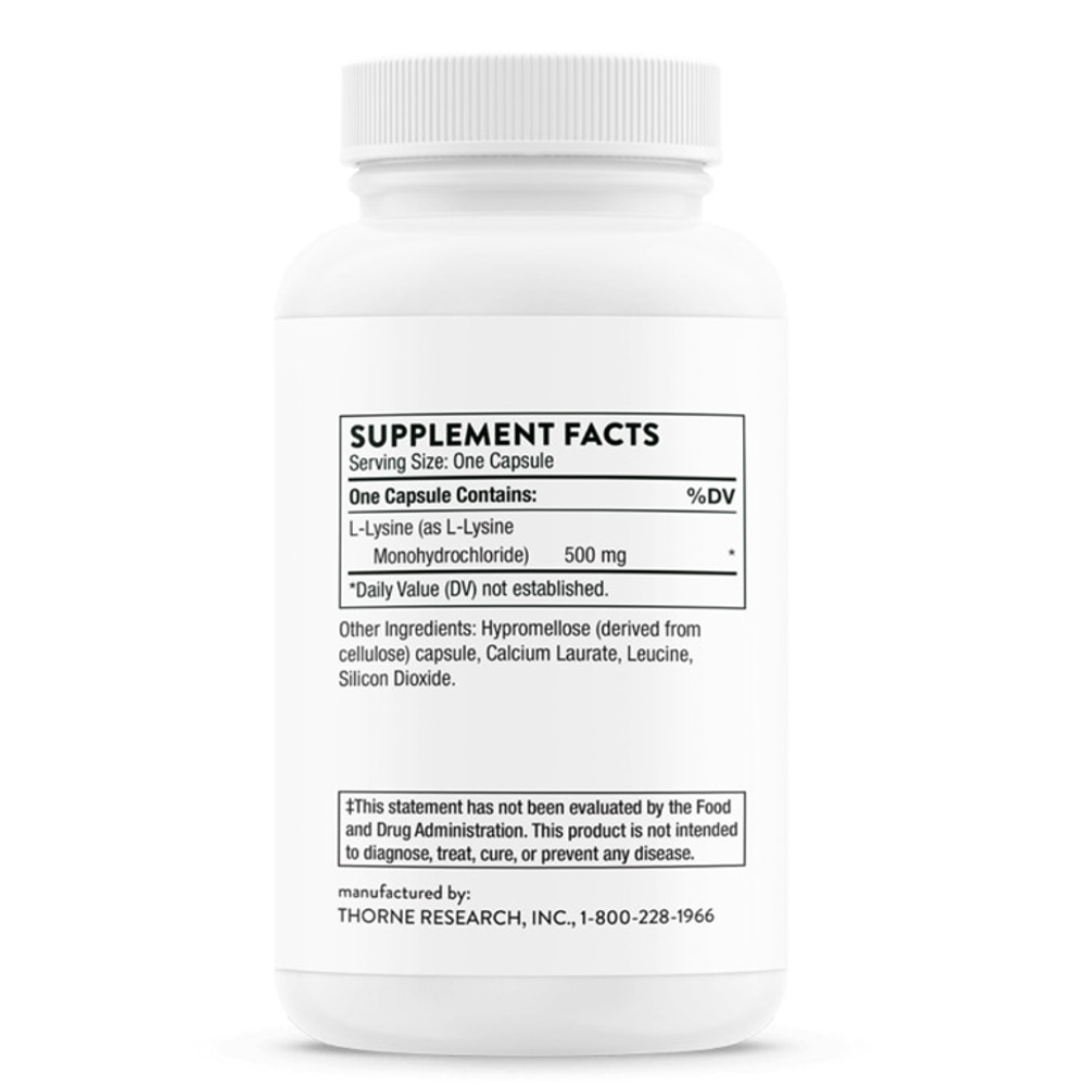 Thorne Lysine 500 Mg - 60 Capsules thumbnail 2