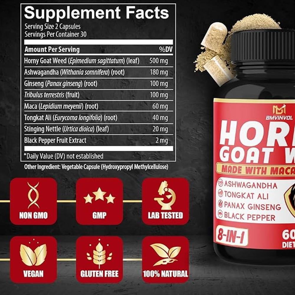 BMVINVOL Horny Goat Weed with Maca + Tribulus thumbnail 2