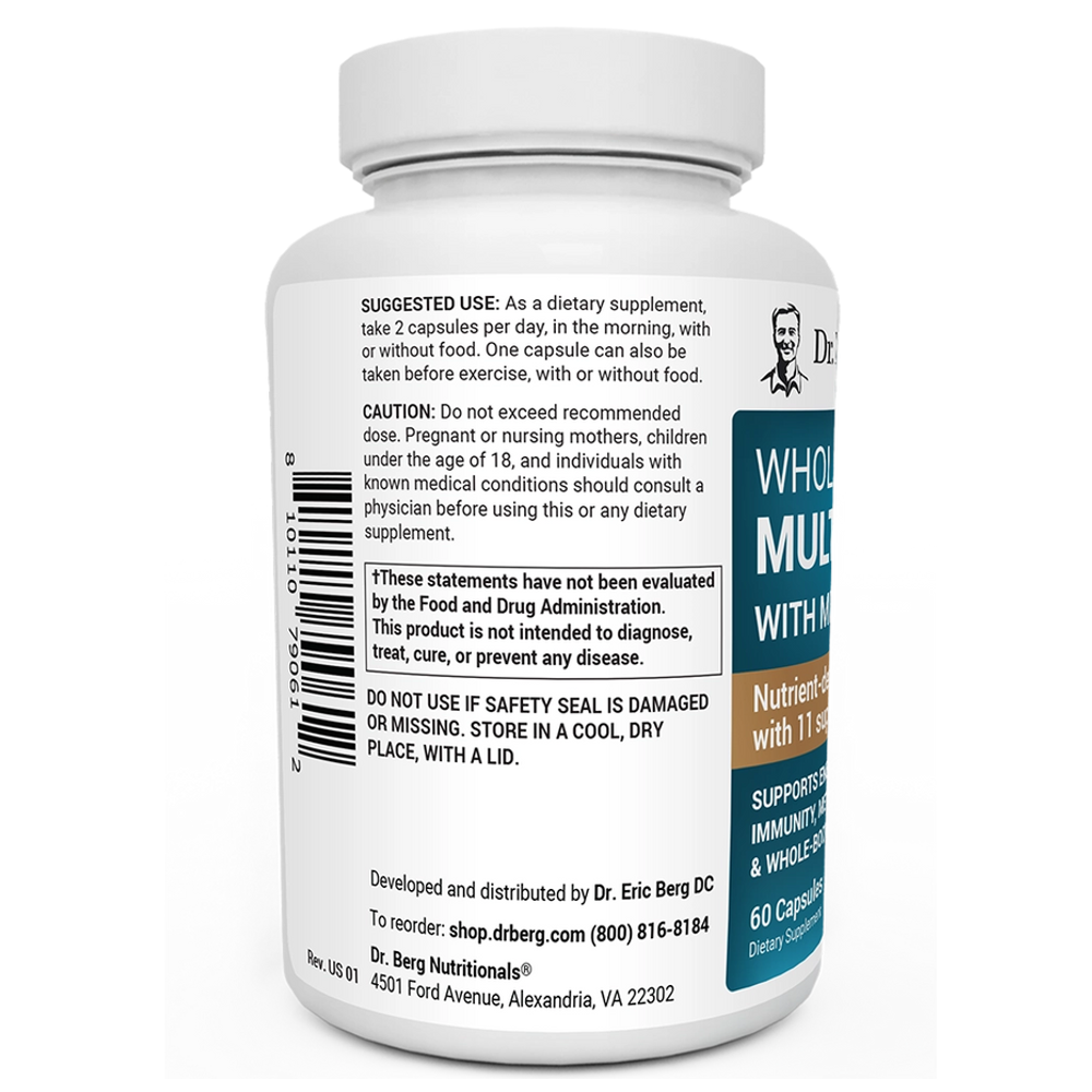 Dr Berg Whole Food Multivitamin with Minerals | 60 Capsules thumbnail 2