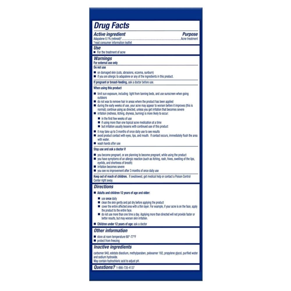 Differin Gel Adapalene 0.1% - Acne Treatment thumbnail 2