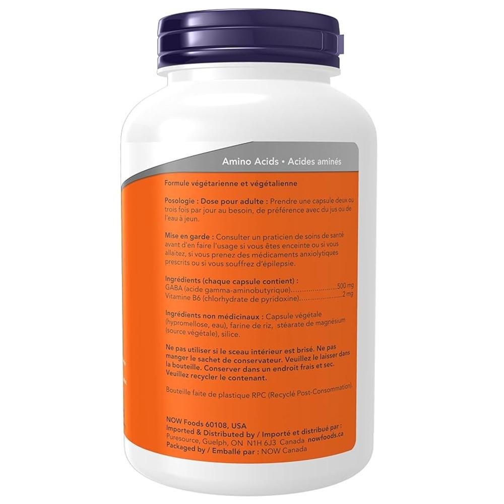 NOW GABA 500 Mg - Vitamin B-6 Avec Vitamine B-6 thumbnail 2