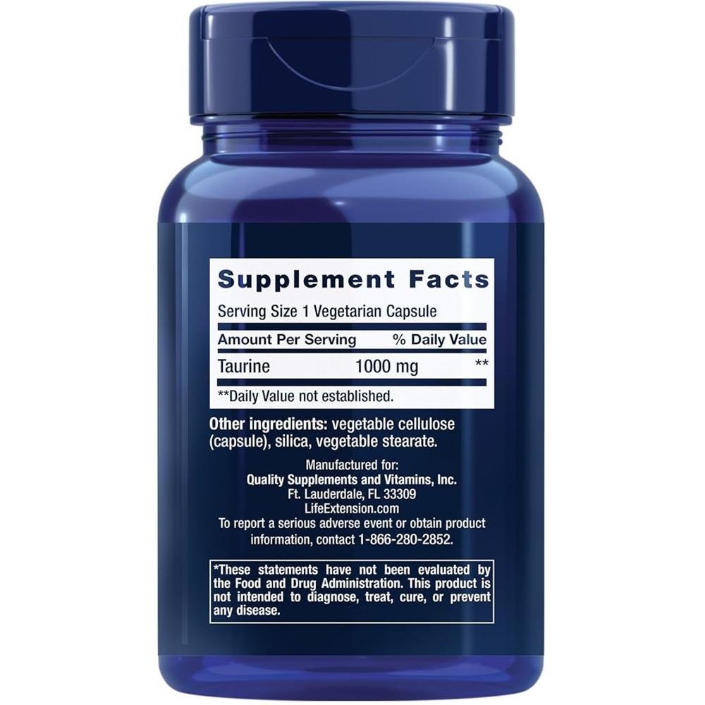 Life Extension Taurine 1000mg – Heart & Energy Support thumbnail 2