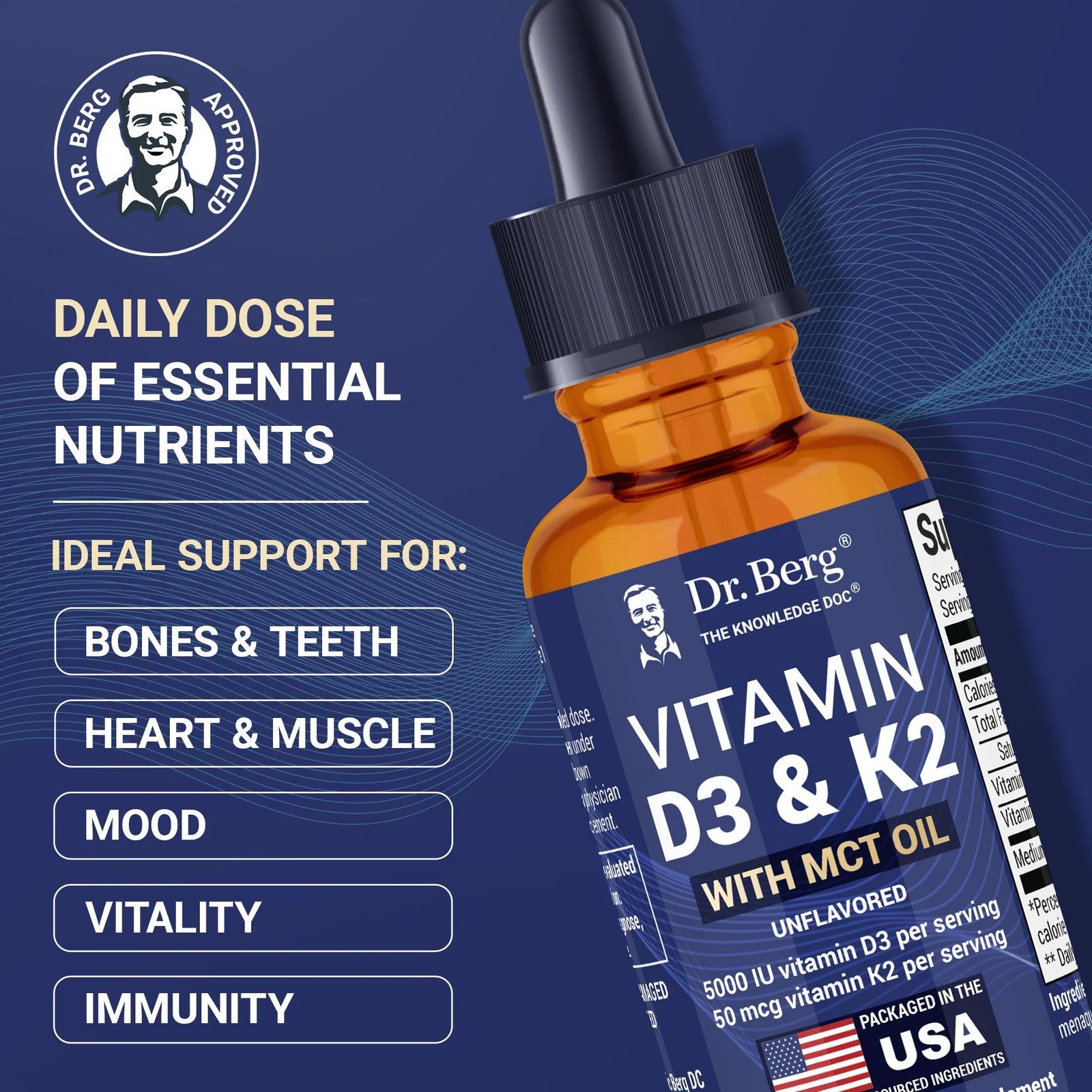 Dr Berg Vitamin D3 and K2 Liquid with Mct Oil – 30 Ml thumbnail 4