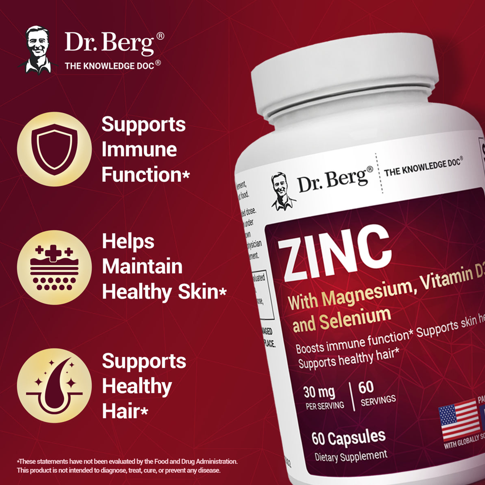 Dr Berg Zinc with Magnesium, Vitamin D3, and Selenium – 60 Capsules thumbnail 2