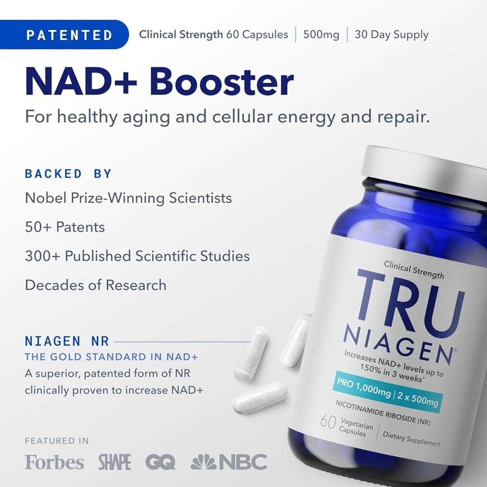 TRU Niagen Pro 1,000mg - Clinical Strength, NAD+ Booster thumbnail 2