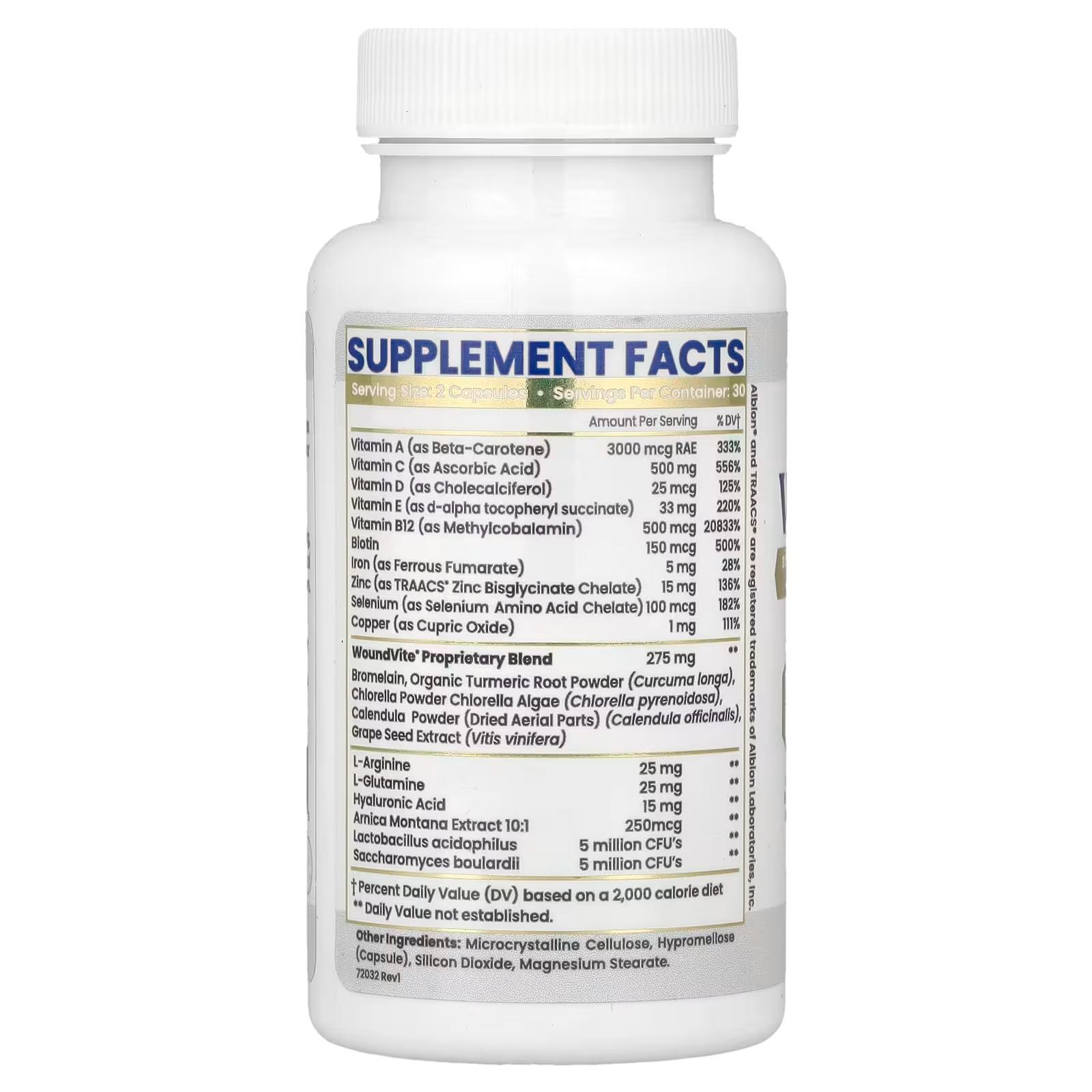 Zen Nutrients WoundVite Daily Support Supplement – 60 Capsules thumbnail 2