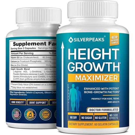 Silver Peaks Height Growth Maximizer - Doctor-Formulated Bone Growth Support