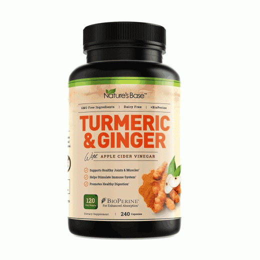 Nature's Base™ Turmeric & Ginger + Apple Cider Vinegar – Joint Immune & Digestive Support | 120 Capsules