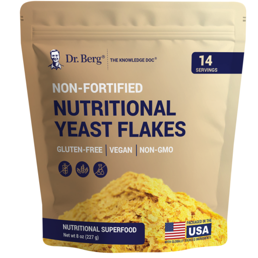 Dr Berg Nutritional Yeast Flakes Gluten-Free, Vegan, Non-Gmo – 8 Oz