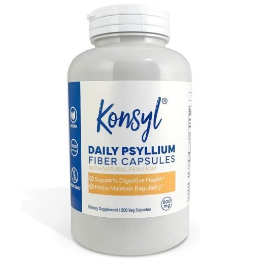 Konsyl Daily Psyllium Fiber Capsules - Natural Psyllium