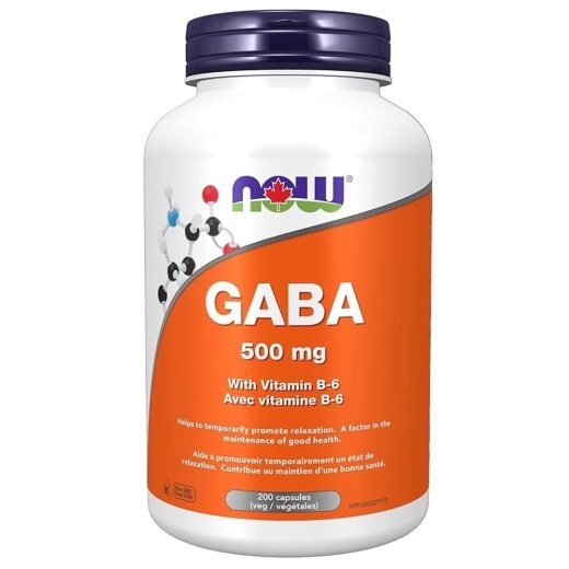 NOW GABA 500 Mg - Vitamin B-6 Avec Vitamine B-6