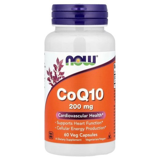 NOW Foods CoQ10 200 mg Cardiovascular Health 60 Veg Capsules