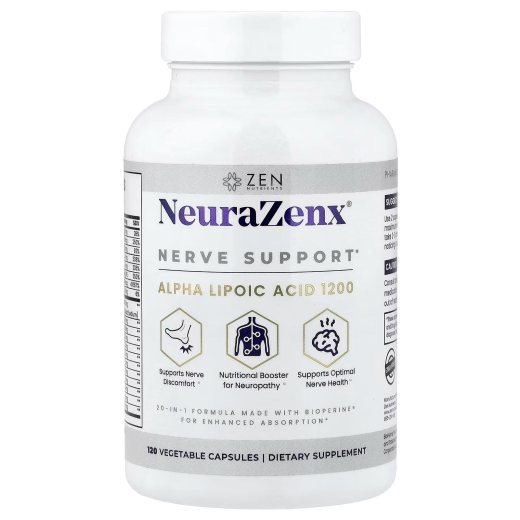 Zen Nutrients NeuraZenx Nerve Support Supplement – 120 Veg Capsules