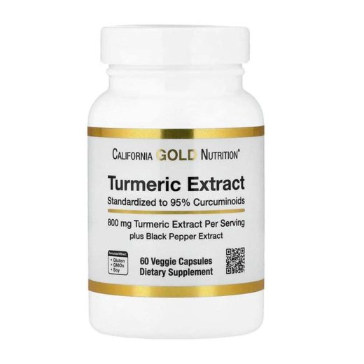 California Gold Nutrition Turmeric Extract with 95% Curcuminoids and BioPerine® Black Pepper Extract 800 mg 60 Veggie Capsules