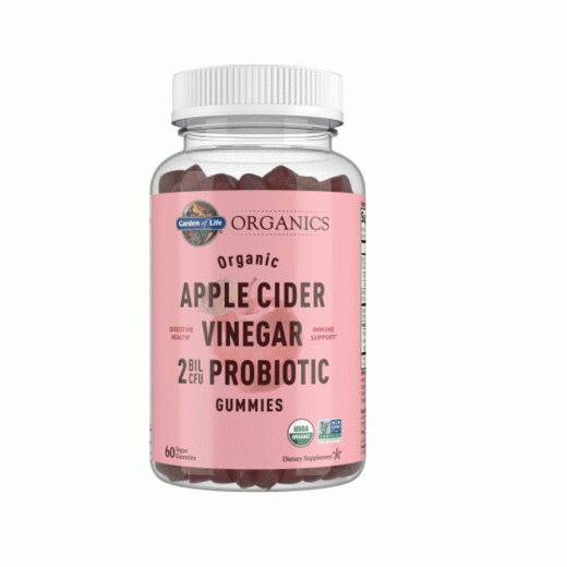 Curtin Life Organics Apple Cider Vinegar + Probiotics Organic Gummies 60 Count