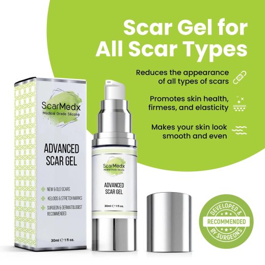 Zen Nutrients ScarMedx Advanced Scar Gel, Medical Grade Silicone Gel