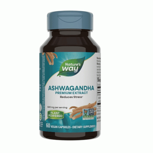 Nature’s Way Ashwagandha | Premium Extract Stress & Wellness Support 500mg 60 Vegan Capsules
