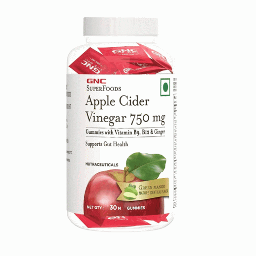 Gnc Super Foods Apple Cider Vinegar Gummies 750mg | Gut Health Support | Green Mango Flavor