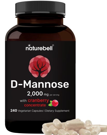NatureBell D-Mannose2000Mg with Cranberry Concentrate 240 Capsules
