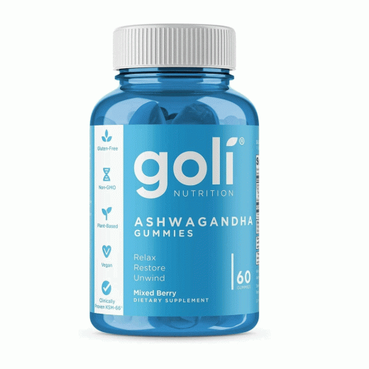 Goli Nutrition Ashwagandha Gummies| Plant-Based Stress & Relaxation Support 60 Vegan Gummies Mixed Berry Flavor