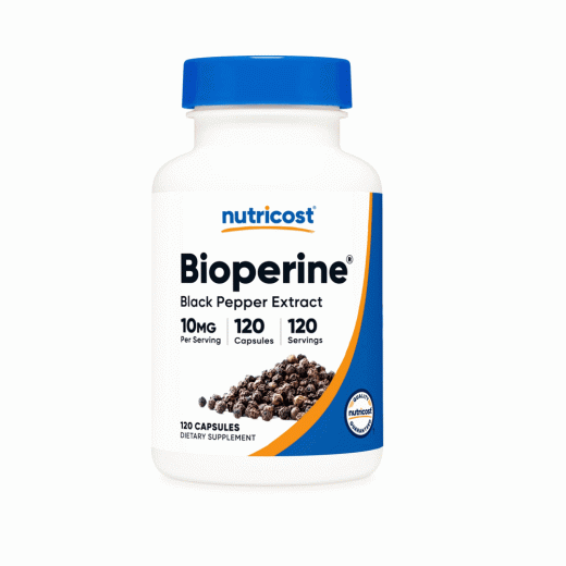 Nutricost Black Pepper Extract | 10mg Bio Perine Enhanced Nutrient Absorption | 120 Capsules