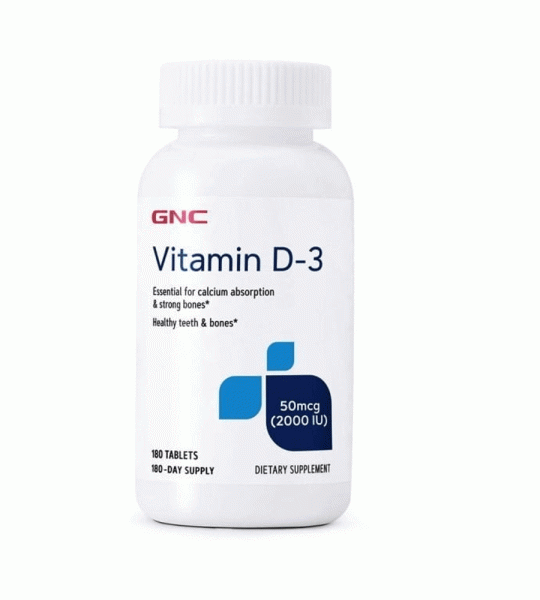 GNC Vitamin D-3 – 2000 IU for Strong Bones & Calcium Absorption | 180 Tablets