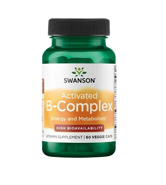 Swanson Activated B-Complex – High Bioavailability for Energy & Metabolism | 60 Veggie Capsule