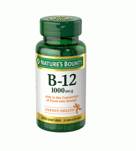 Nature's Bounty B-12 – 1000mcg Energy & Metabolism Support | 200 Tablets