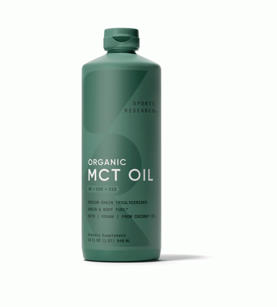 Sports Research Organic Mct Oil | Premium Coconut-Derived Fuel for Mind & Body | Dietary Supplement