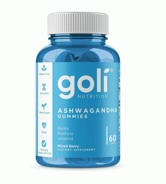 Goli Nutrition Ashwagandha Gummies| Plant-Based Stress & Relaxation Support 60 Vegan Gummies Mixed Berry Flavor