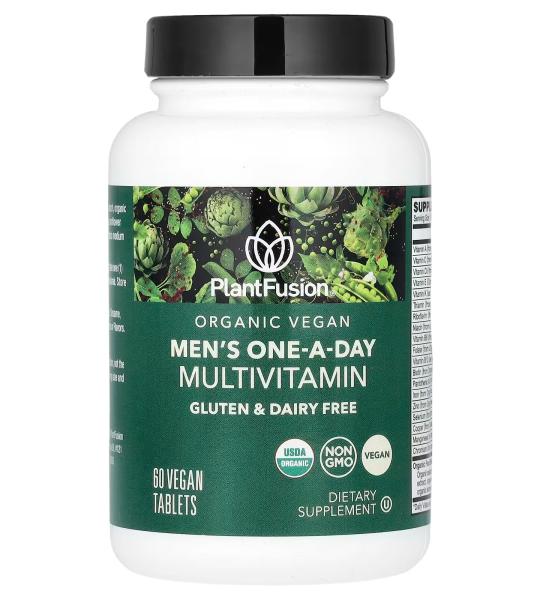 PlantFusion Men's Vegan Multivitamin 60 Tablets – One-A-Day Formula